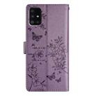 For Samsung Galaxy A71 4G Butterflies and Flowers Leather Phone Case(Purple) - 3