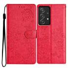 For Samsung Galaxy A73 5G Butterflies and Flowers Leather Phone Case(Red) - 1