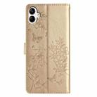 For Samsung Galaxy A06 4G Butterflies and Flowers Leather Phone Case(Gold) - 3