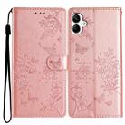 For Samsung Galaxy A06 4G Butterflies and Flowers Leather Phone Case(Rose Gold) - 1