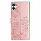 For Samsung Galaxy A06 4G Butterflies and Flowers Leather Phone Case(Rose Gold) - 3