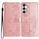 For Samsung Galaxy A36 5G Butterflies and Flowers Leather Phone Case(Rose Gold) - 1