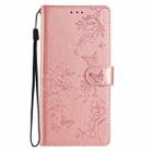 For Samsung Galaxy A36 5G Butterflies and Flowers Leather Phone Case(Rose Gold) - 3