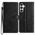 For Samsung Galaxy A26 5G Butterflies and Flowers Leather Phone Case(Black) - 1