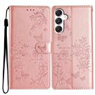 For Samsung Galaxy A26 5G Butterflies and Flowers Leather Phone Case(Rose Gold) - 1