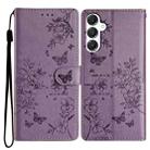 For Samsung Galaxy A26 5G Butterflies and Flowers Leather Phone Case(Purple) - 1