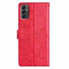 For Samsung Galaxy M52 5G Butterflies and Flowers Leather Phone Case(Red) - 3