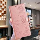 For Samsung Galaxy M52 5G Butterflies and Flowers Leather Phone Case(Rose Gold) - 2