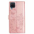 For Samsung Galaxy M53 Butterflies and Flowers Leather Phone Case(Rose Gold) - 3