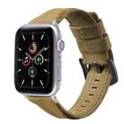 For Apple Watch 5 & 4 44mm / 3 & 2 & 1 42mm Leather Watch Band(Army Green) - 1