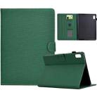 For Lenovo Tab M9 TB-310FU Solid Color Fiber Texture Smart Tablet Leather Case(Green) - 1