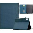 For Lenovo Tab M9 TB-310FU Solid Color Fiber Texture Smart Tablet Leather Case(Royal Blue) - 1