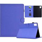 For Lenovo Tab M11 / Xiaoxin Pad 2024 Solid Color Fiber Texture Smart Tablet Leather Case(Purple) - 1