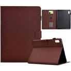 For Lenovo Tab P11 Gen 2 Solid Color Fiber Texture Smart Tablet Leather Case(Brown) - 1
