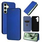 For Samsung Galaxy S24 FE 5G Carbon Fiber Texture Flip Leather Phone Case(Blue) - 1