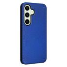 For Samsung Galaxy S24 FE 5G Carbon Fiber Texture Flip Leather Phone Case(Blue) - 3