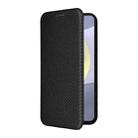 For Samsung Galaxy S25+ 5G Carbon Fiber Texture Flip Leather Phone Case(Black) - 2