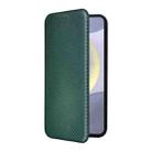 For Samsung Galaxy S25+ 5G Carbon Fiber Texture Flip Leather Phone Case(Green) - 2
