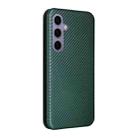 For Samsung Galaxy S25+ 5G Carbon Fiber Texture Flip Leather Phone Case(Green) - 3