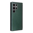 For Samsung Galaxy S25 Ultra 5G Carbon Fiber Texture Flip Leather Phone Case(Green) - 3
