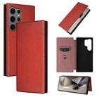 For Samsung Galaxy S25 Ultra 5G Carbon Fiber Texture Flip Leather Phone Case(Brown) - 1