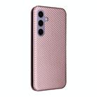 For Samsung Galaxy S25 5G Carbon Fiber Texture Flip Leather Phone Case(Pink) - 3