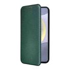 For Samsung Galaxy S25 5G Carbon Fiber Texture Flip Leather Phone Case(Green) - 2