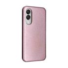 For Samsung Galaxy S25 Edge 5G Carbon Fiber Texture Flip Leather Phone Case(Pink) - 3