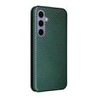 For Samsung Galaxy S25 FE 5G Carbon Fiber Texture Flip Leather Phone Case(Green) - 3