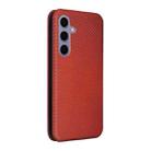 For Samsung Galaxy S25 FE 5G Carbon Fiber Texture Flip Leather Phone Case(Brown) - 3