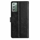 For Samsung Galaxy Note20 Butterflies and Flowers Leather Phone Case(Black) - 3