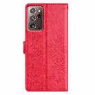For Samsung Galaxy Note20 Ultra Butterflies and Flowers Leather Phone Case(Red) - 3