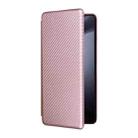 For Samsung Galaxy Z Fold6 Carbon Fiber Texture Flip Leather Phone Case(Pink) - 2