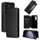 For Samsung Galaxy Z Fold6 Carbon Fiber Texture Flip Leather Phone Case(Black) - 1