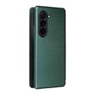 For Samsung Galaxy Z Fold6 Carbon Fiber Texture Flip Leather Phone Case(Green) - 3