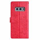 For Samsung Galaxy S10e Butterflies and Flowers Leather Phone Case(Red) - 3