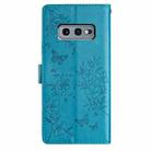 For Samsung Galaxy S10e Butterflies and Flowers Leather Phone Case(Blue) - 3