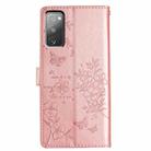 For Samsung Galaxy S20 FE Butterflies and Flowers Leather Phone Case(Rose Gold) - 3