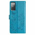 For Samsung Galaxy S20 FE Butterflies and Flowers Leather Phone Case(Blue) - 3