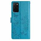 For Samsung Galaxy S20+ Butterflies and Flowers Leather Phone Case(Blue) - 3