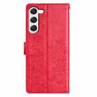 For Samsung Galaxy S23 5G Butterflies and Flowers Leather Phone Case(Red) - 3