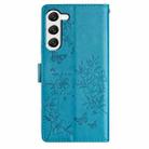 For Samsung Galaxy S23 5G Butterflies and Flowers Leather Phone Case(Blue) - 3