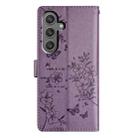 For Samsung Galaxy S23 FE 5G Butterflies and Flowers Leather Phone Case(Purple) - 3