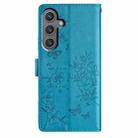 For Samsung Galaxy S23 FE 5G Butterflies and Flowers Leather Phone Case(Blue) - 3