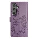 For Samsung Galaxy S24 5G Butterflies and Flowers Leather Phone Case(Purple) - 3