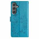 For Samsung Galaxy S24+ 5G Butterflies and Flowers Leather Phone Case(Blue) - 3