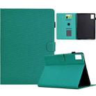 For Xiaomi Pad 6 / 6 Pro Solid Color Fiber Texture Smart Tablet Leather Case(Lake Green) - 1