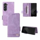 For Samsung Galaxy Z Fold6 Magnetic Clasp Leather Phone Case(Purple) - 1