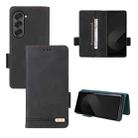 For Samsung Galaxy Z Fold6 Magnetic Clasp Leather Phone Case(Black) - 1