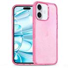 For iPhone 16 Plus Glitter Powder TPU Hybrid PC Phone Case(Pink) - 1